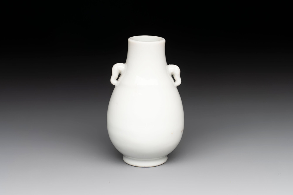 A small Chinese white-glazed 'Hu' vase, Qianlong