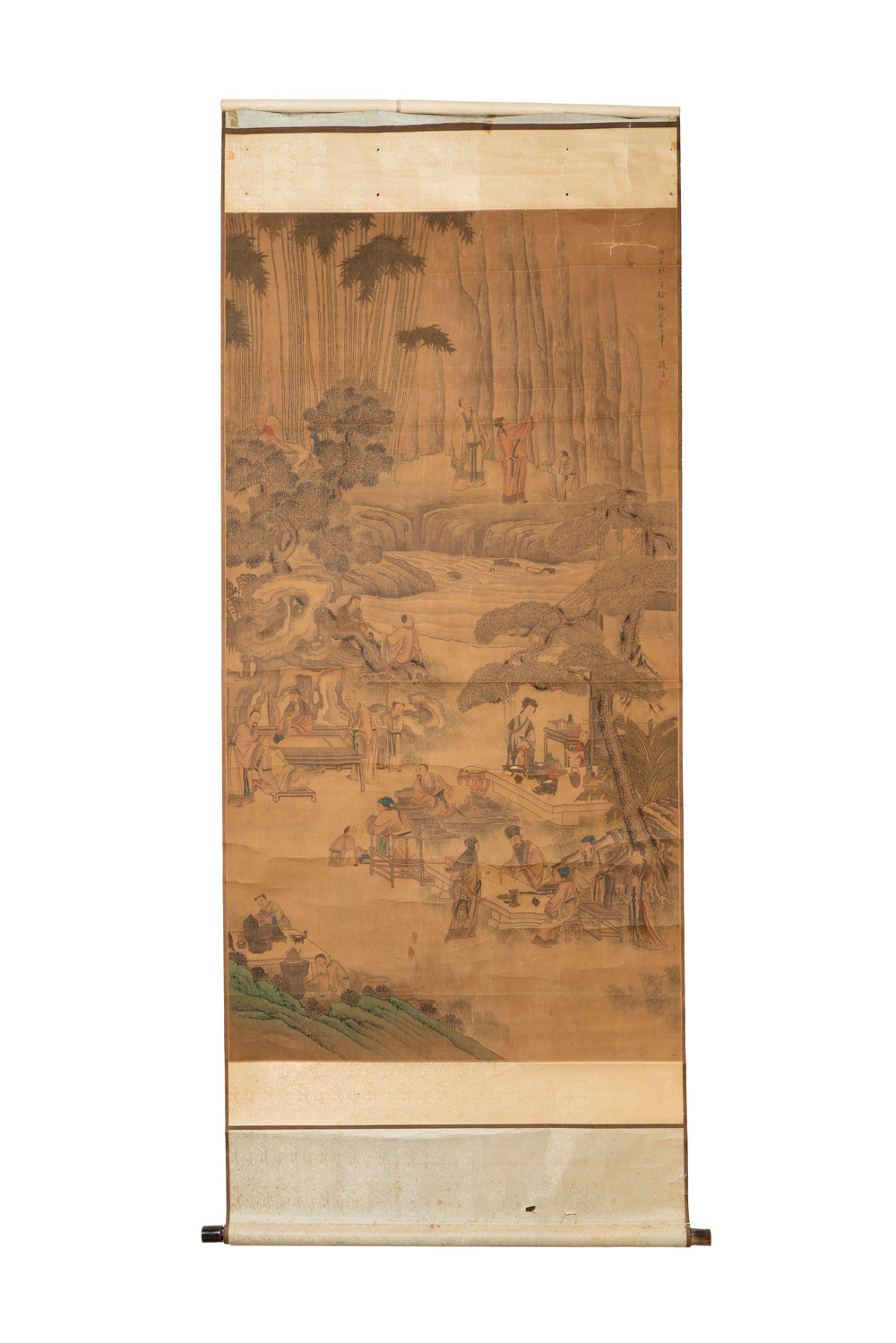 In the manner of Qian Gong 錢貢 (16/17th C.): 'Gathering of sages', ink and colour on silk, 19th C.
