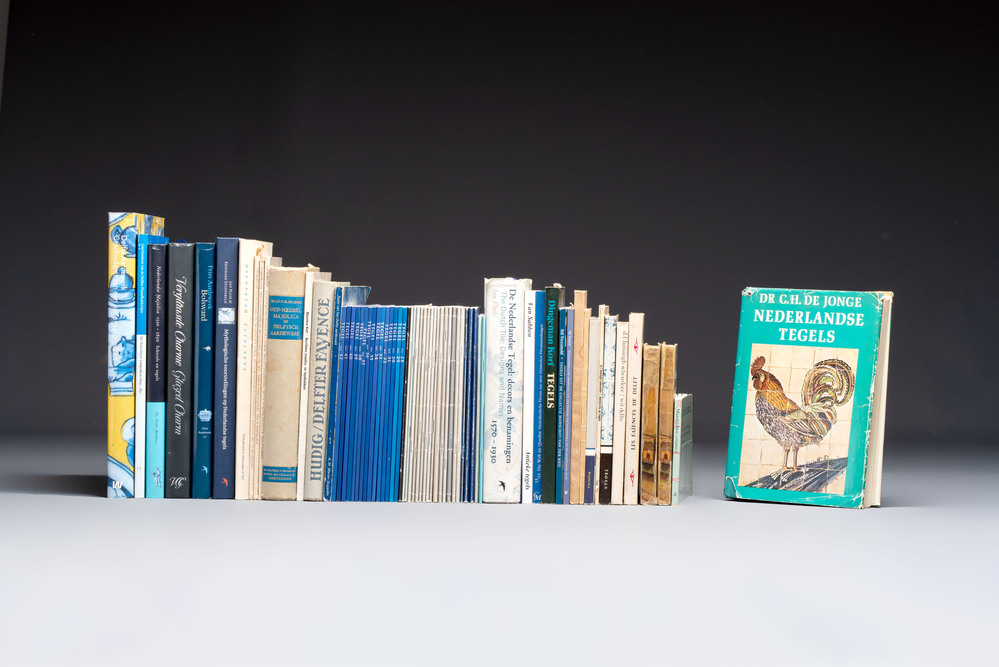A collection of 68 books, catalogues and brochures on Delft faience and tiles, 1929 - 2014