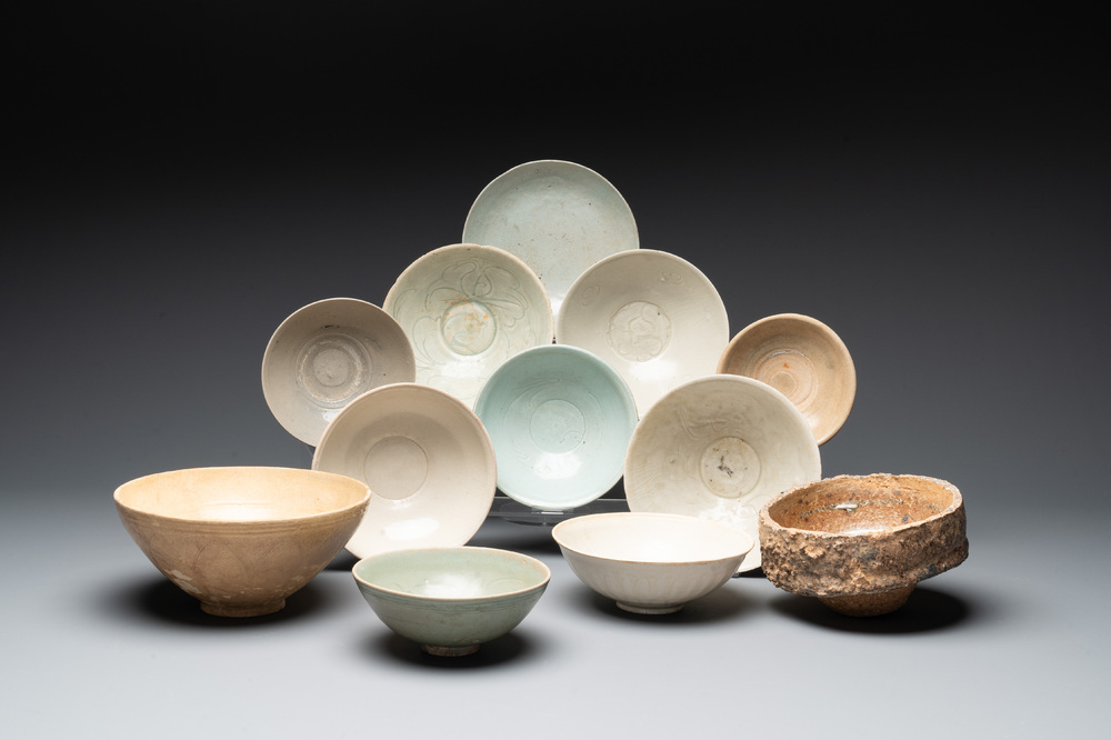 A collection of 12 Chinese monochrome wares, including a kiln waste, Fujian kilns, Song/Ming