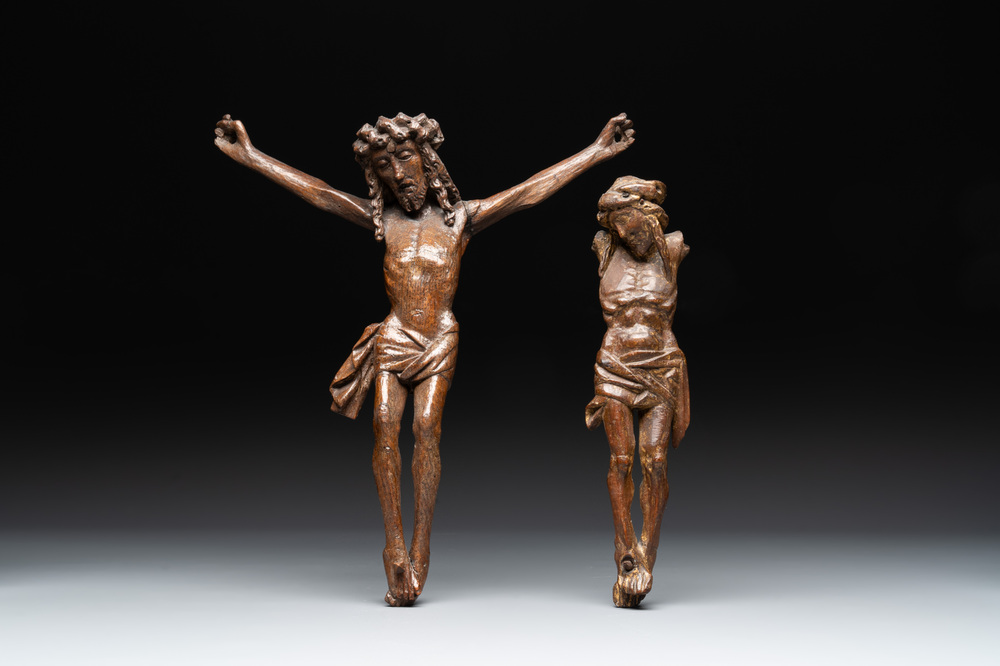 Two carved oak Corpora Christi, Flanders, 15th C.