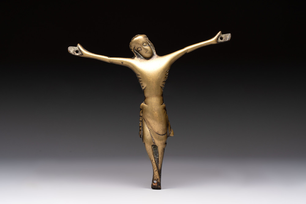 A brass Corpus Christi, France, 15th C.
