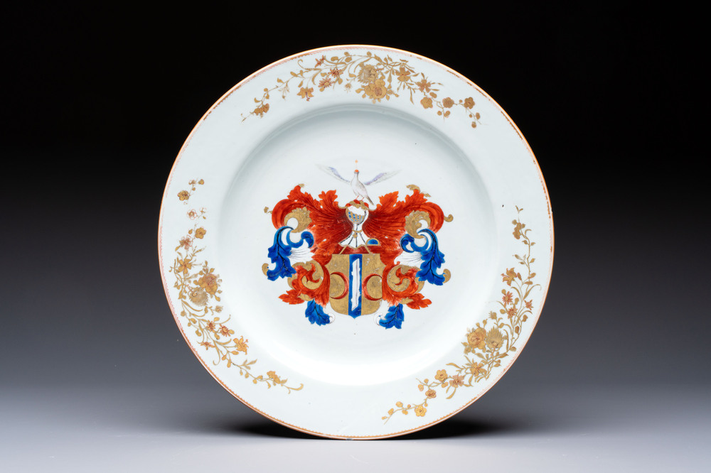 A Chinese armorial dish with the arms of Valckenier of Amsterdam for the Dutch market, Qianlong, ca. 1735&ndash;40