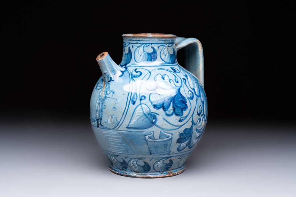An Italian maiolica wet drug jar, Venice, dated 1573