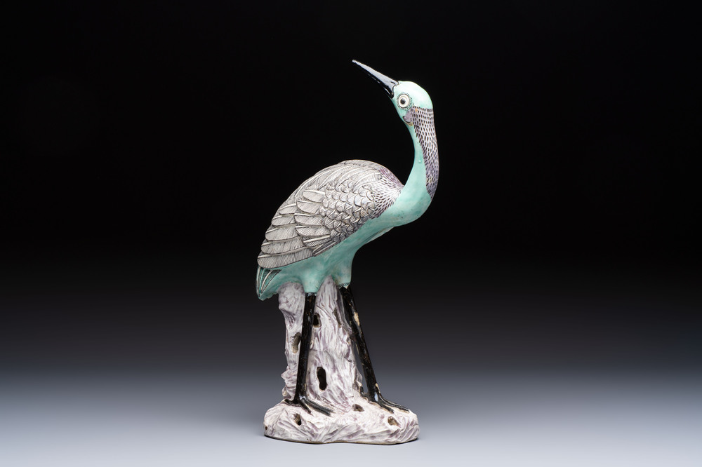 A Chinese model of a crane, 20th C.