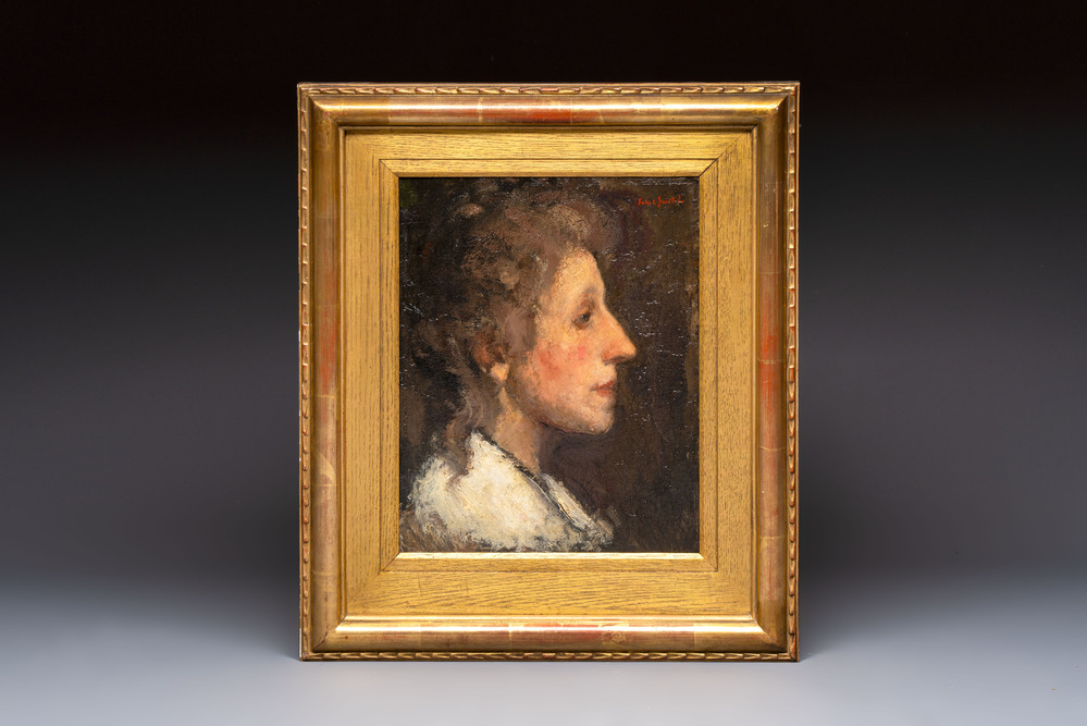 Jakob Smits (1855-1928): 'Malvina', oil on canvas and panel, signed, 1888-1899