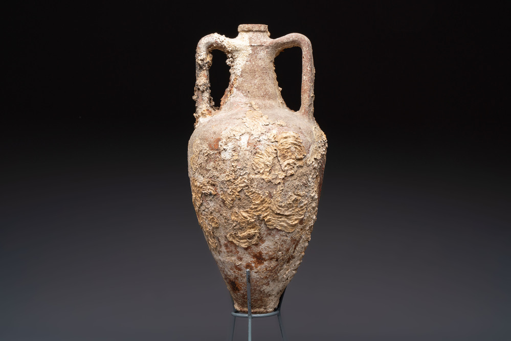 A Roman pottery wine transport amphora with attractive encrustation, Northern Adriatic region, 1st C. b.C./3rd C.
