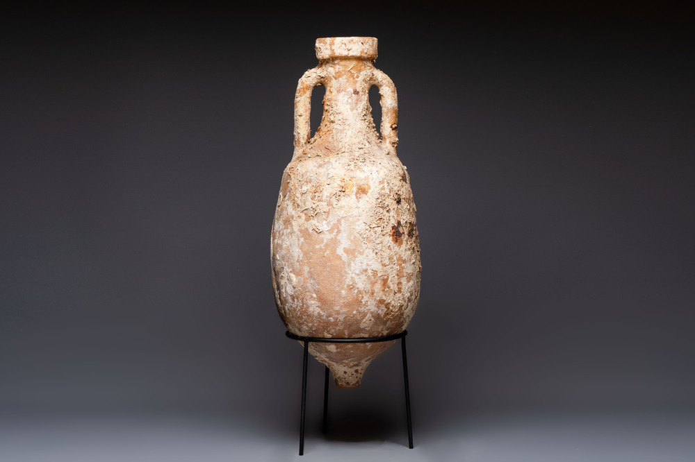 A Roman pottery olive oil amphora, Adriatic coast of Italy, 2nd/1st C. b.C.