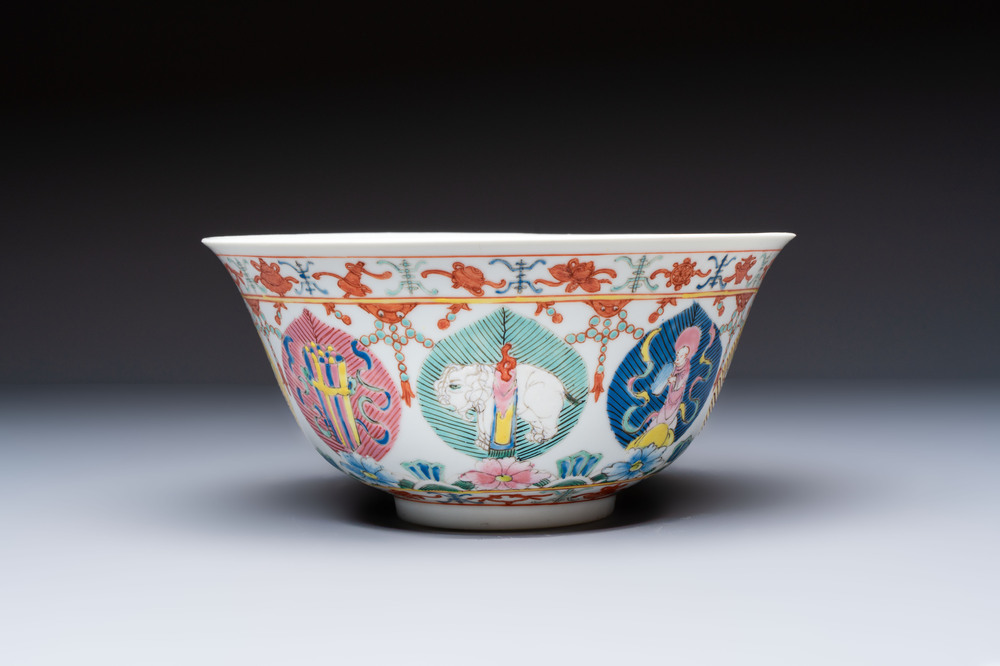 A Chinese famille rose 'Baragon Tumed' bowl, Baragon Tumed mark, Republic