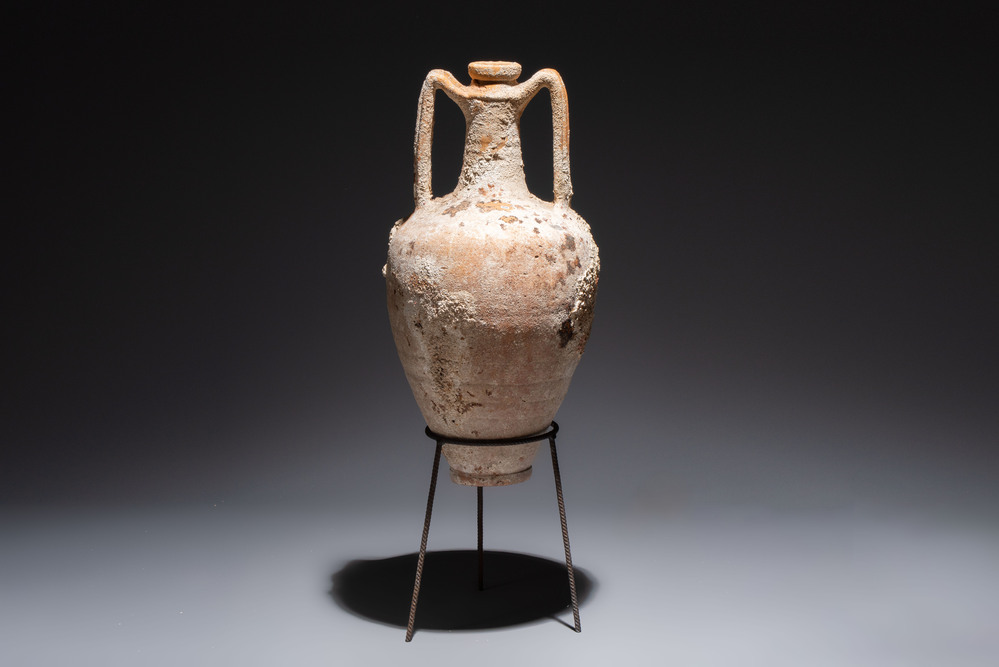 A Roman pottery wine transport amphora with marine encrustation, Northern Adriatic region, 1st C. B.C./3rd C.