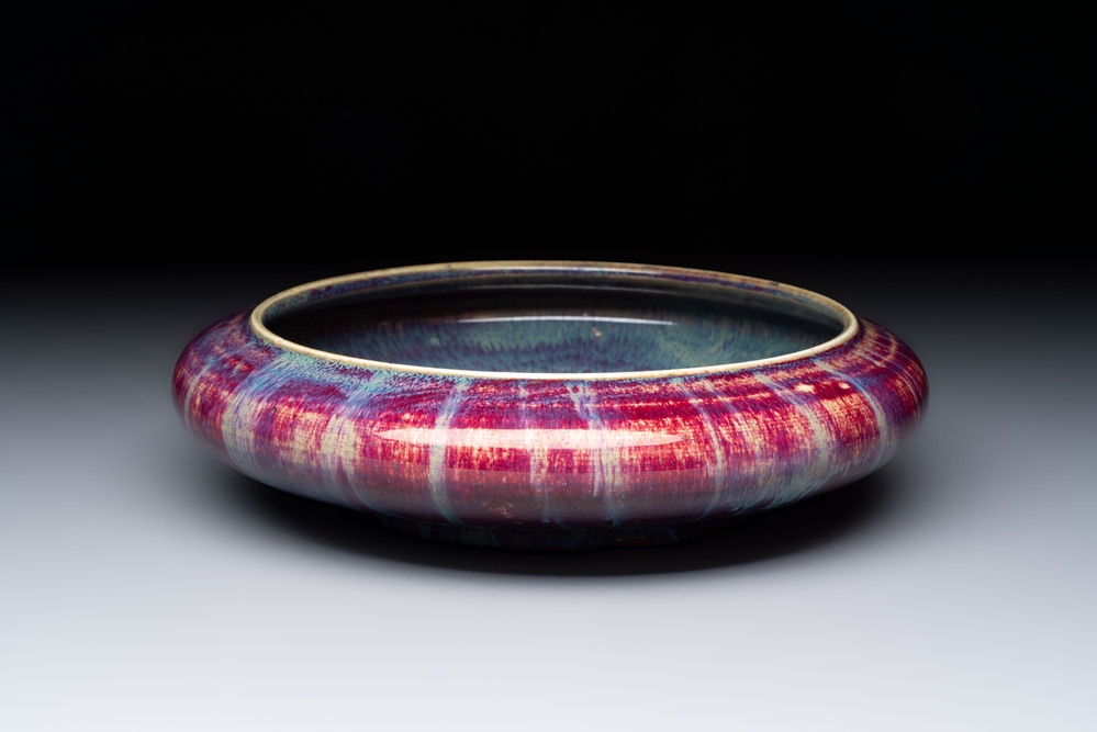A large Chinese flamb&eacute;-glazed brush washer, 18th C.