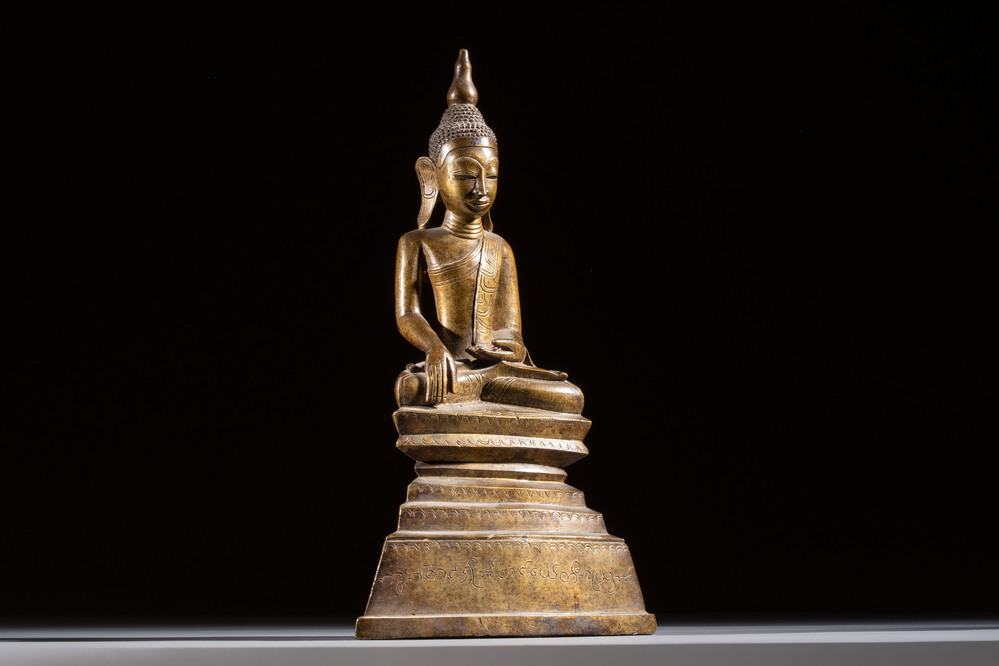 An inscribed Burmese bronze Buddha, Tai Yai, 19th C.