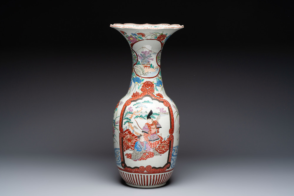 A Japanese Imari vase with narrative design, Meiji, late 19th C.