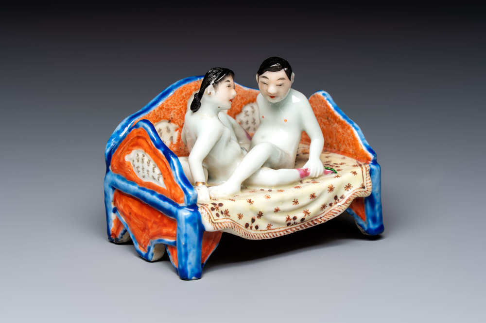 A Chinese famille rose 'Erotic' group, Republic