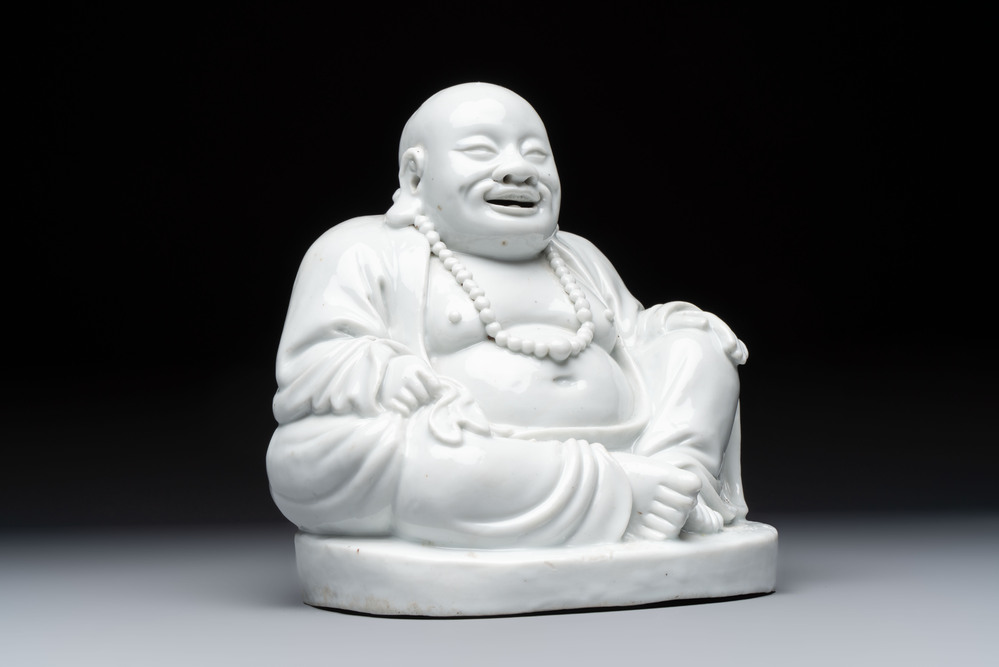 A Chinese Dehua blanc de Chine Milefo Buddha, Republic