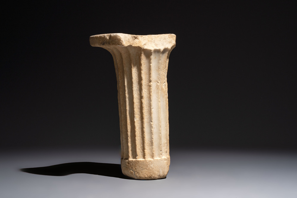 A white marble support for a labrum, Rome, probably 1st C. BC/2nd C. AD