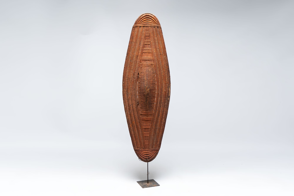 A Ngandu woven cane shield, Democratic Republic of Congo, 20th C.