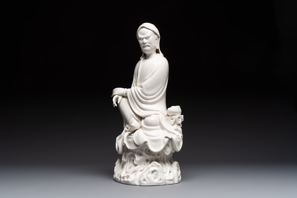 A Chinese Dehua Blanc de Chine 'Damo' group, 20th C.