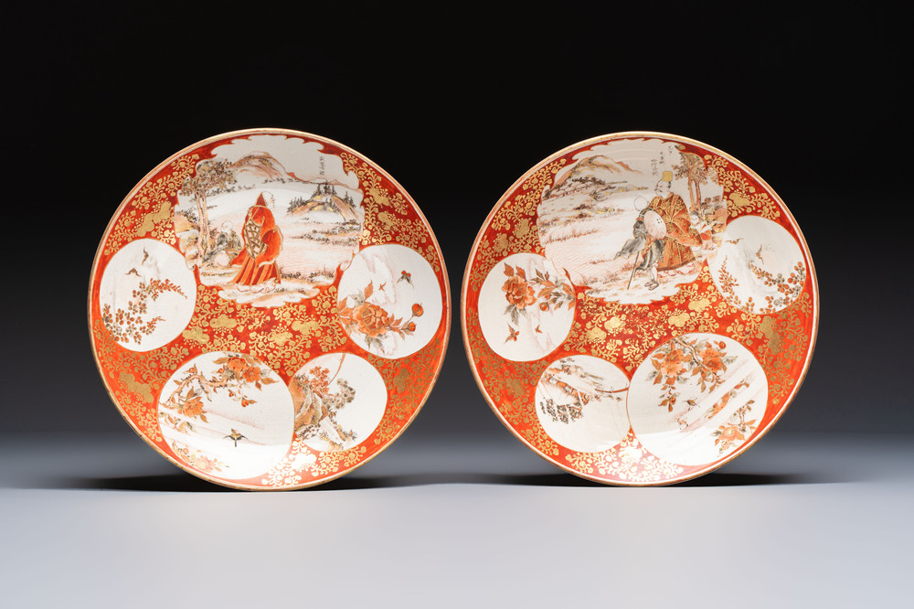 A pair of Japanese Kutani dishes, Edo/Meiji, 19th C.