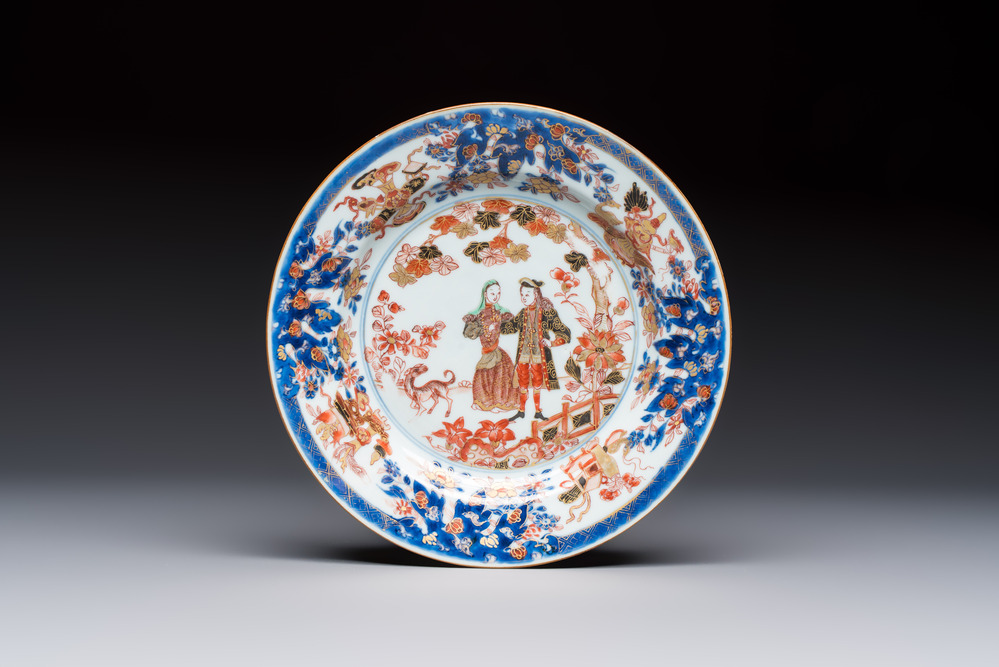 A Chinese verte-Imari 'Governor Duff' plate, Yongzheng