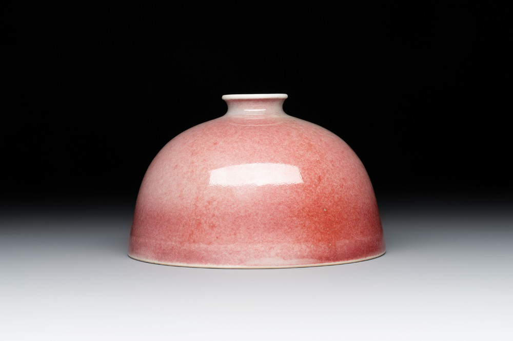 A Chinese peachbloom-glazed water pot or taibaizun, Kangxi mark and possibly of the period