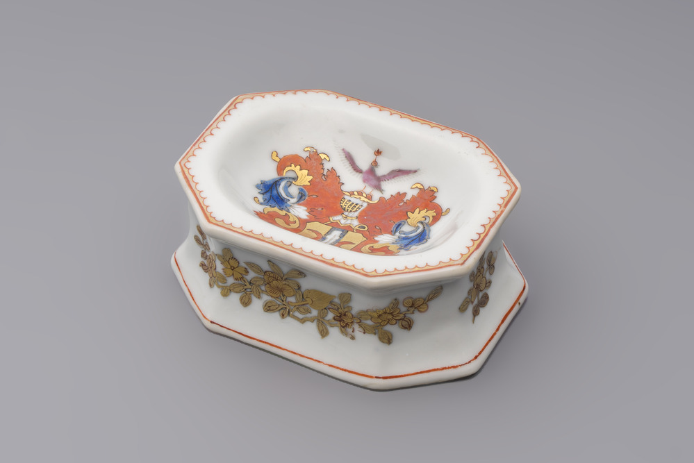 A Chinese armorial salt with the arms of Valckenier of Amsterdam for the Dutch market, Qianlong, ca. 1735&ndash;40