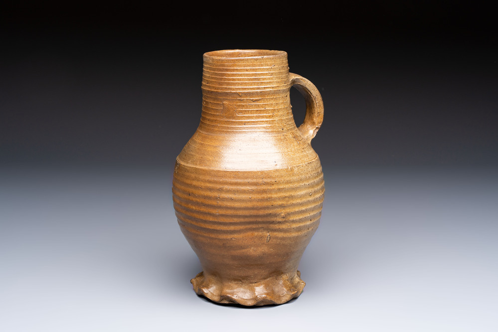 A Siegburg stoneware jug, Germany, 15th C.