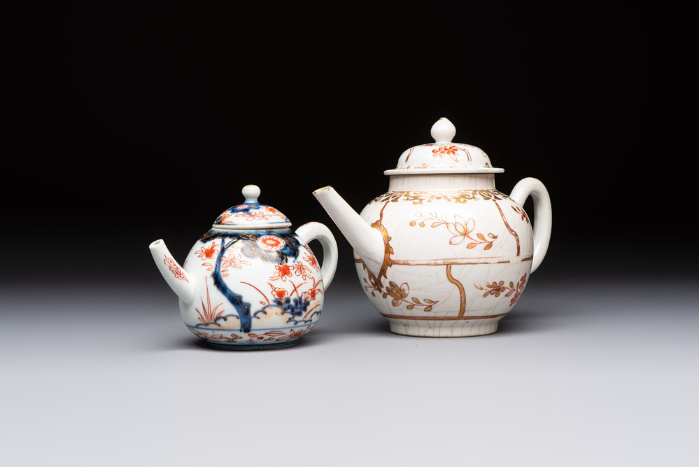 A Dutch-decorated Japanese teapot and an Imari teapot, Edo, 18th C.