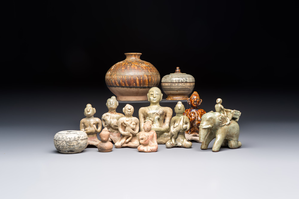 A group of 12 Sukhothai and Sawankhalok ceramics, Thailand, 15th C. and later
