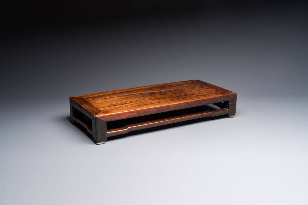 A Chinese rectangular hongmu stand, 19th C.