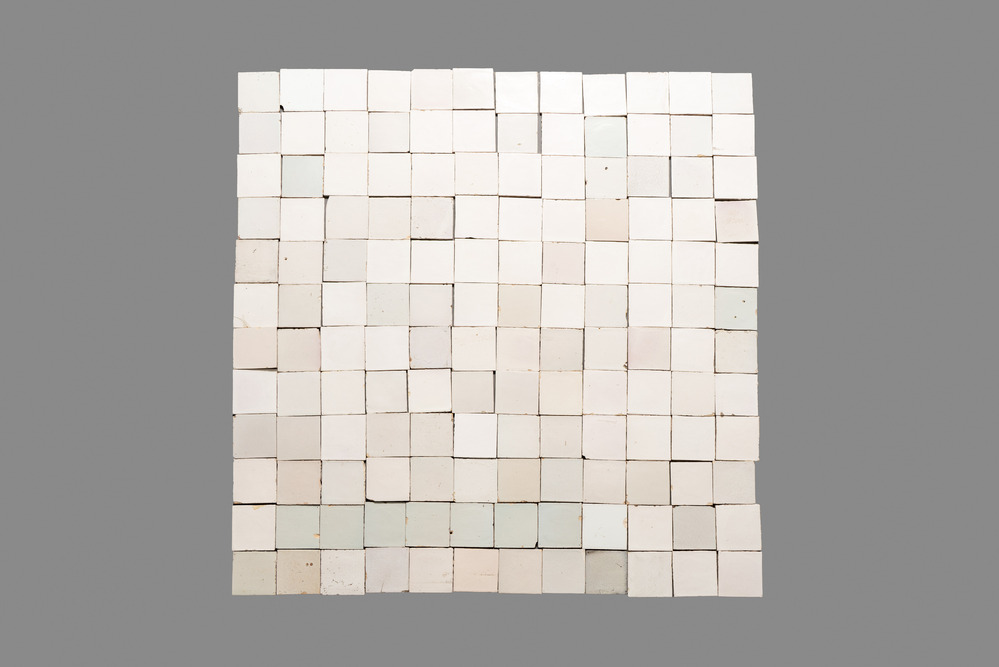 144 plain white Dutch Delft tiles, so called 'witjes', 18/19th C.