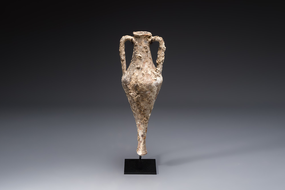 An early Greek pottery wine transport amphora with marine encrustation, Ancient Macedonia, 6/4th C. B.C.
