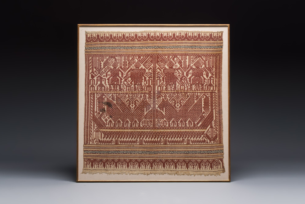 An Indonesian ceremonial 'Tampan' textile, Sumatra, Lampung, late 19/20th C.