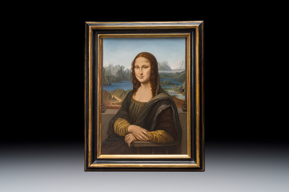 After Leonardo Da Vinci: 'Mona Lisa', oil on canvas, 19/20th C.