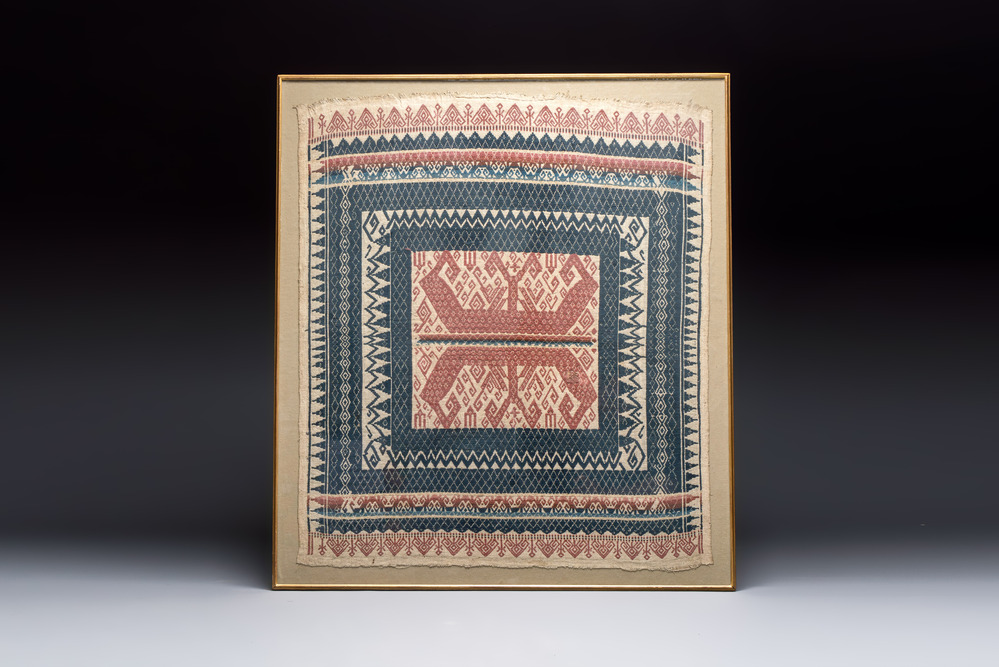 An Indonesian ceremonial 'Tampan' textile, Sumatra, Lampung, late 19/20th C.