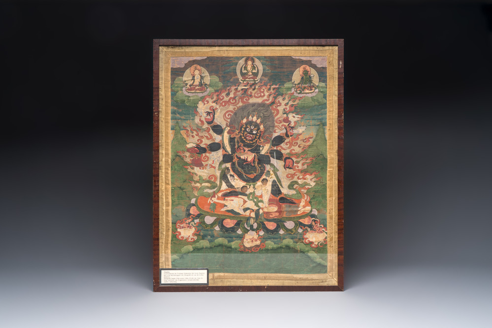 A Tibetan 'Mahakala' thangka, 19th C.