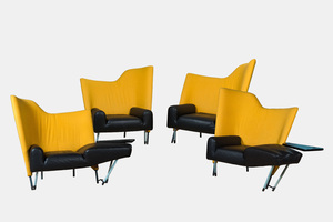 Deux paires de fauteuils de type 'Torso' par Paolo Deganello pour Cassina, Italie, [1982]