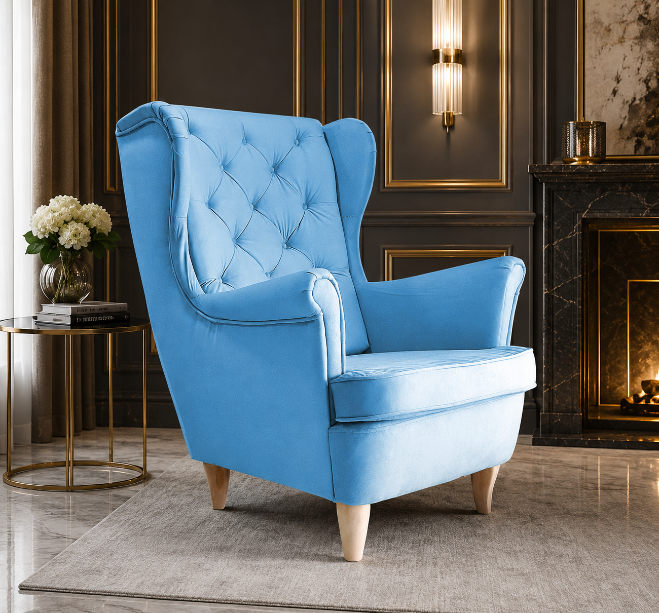 Kreslo Velvet Sky Blue