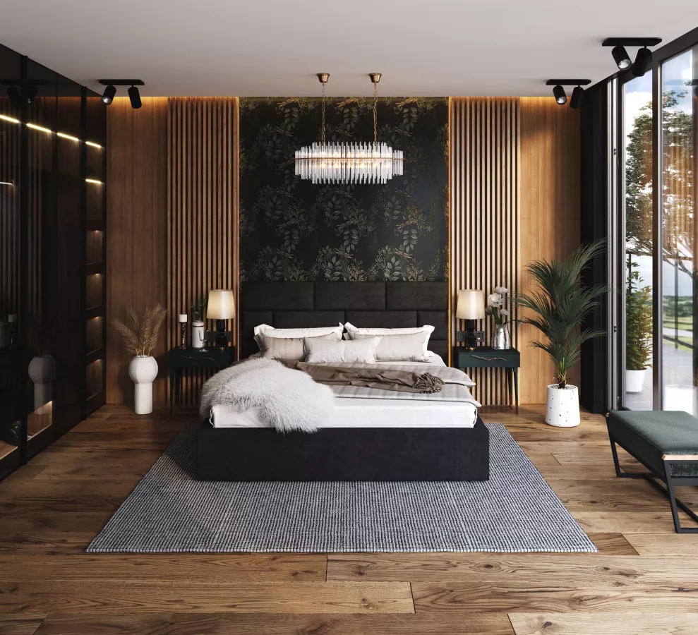 Čalúnená posteľ PASADENA, čierna