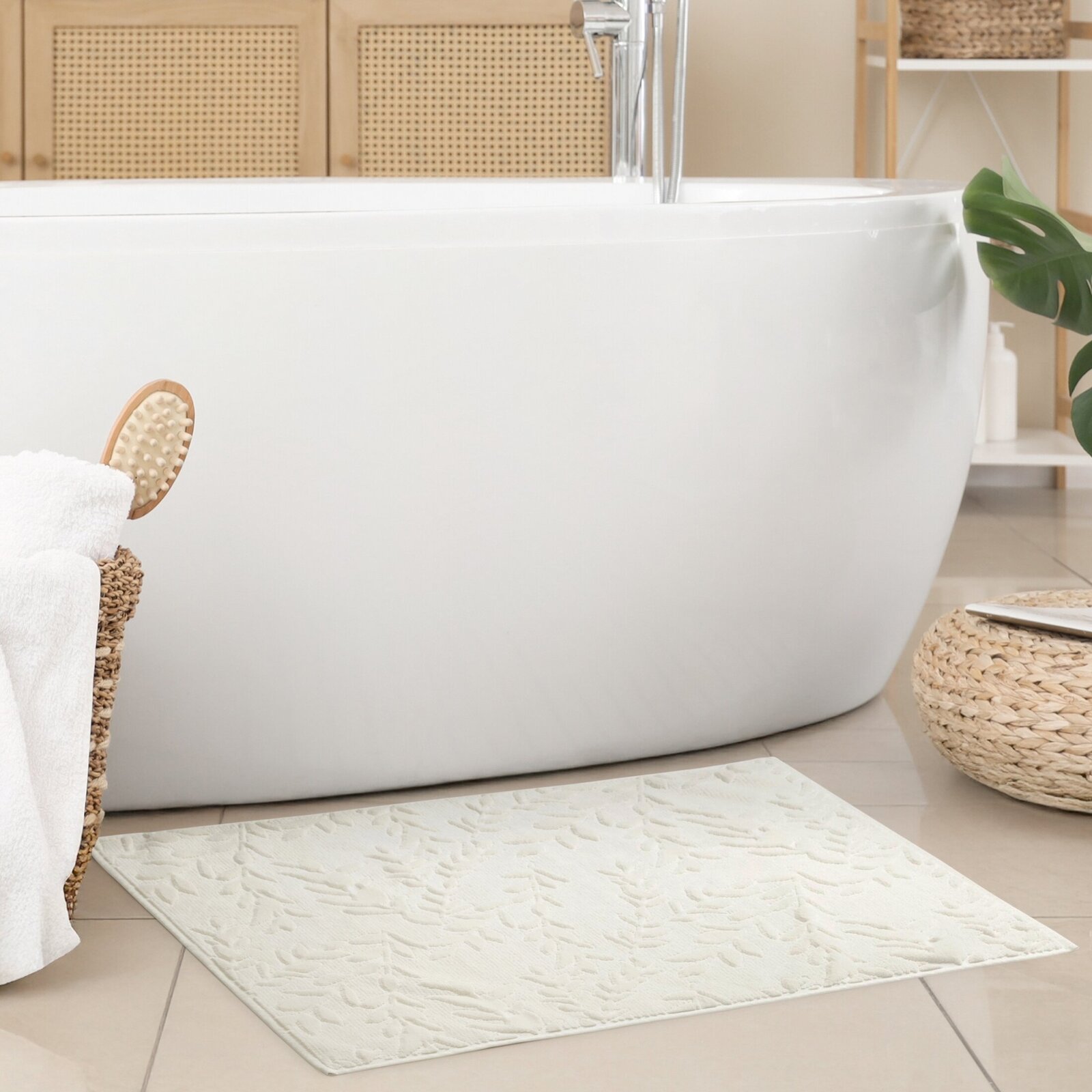 Kúpeľňový koberček FLORIA (01) krémový