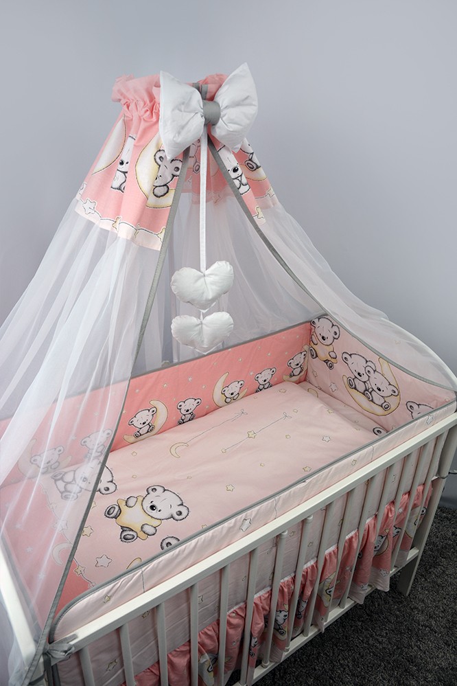 6-dielne Leon ružové, obliečky do postieľky