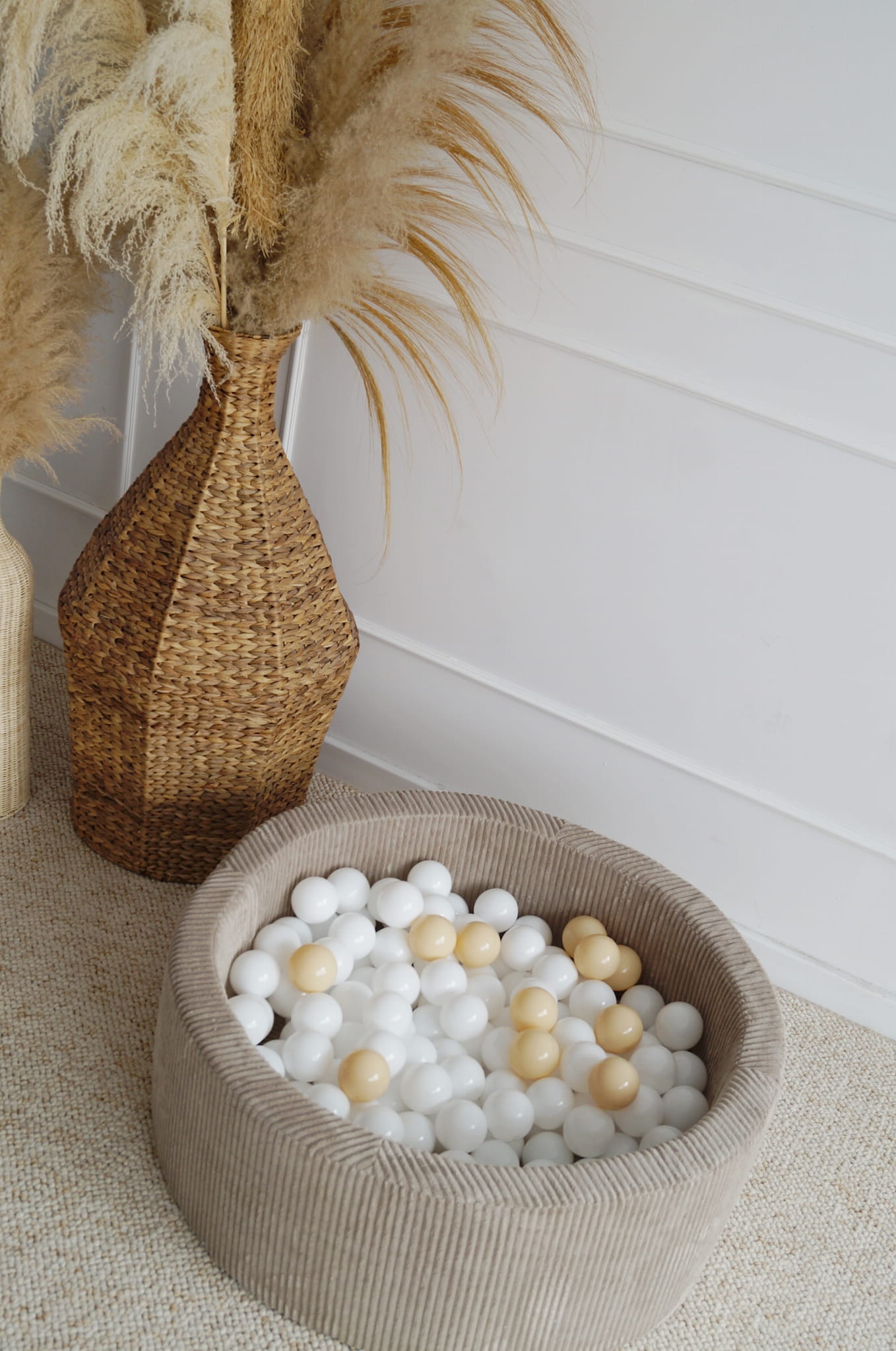 MIM Velvet menčestrový bazén s loptičkami, farba kašmír