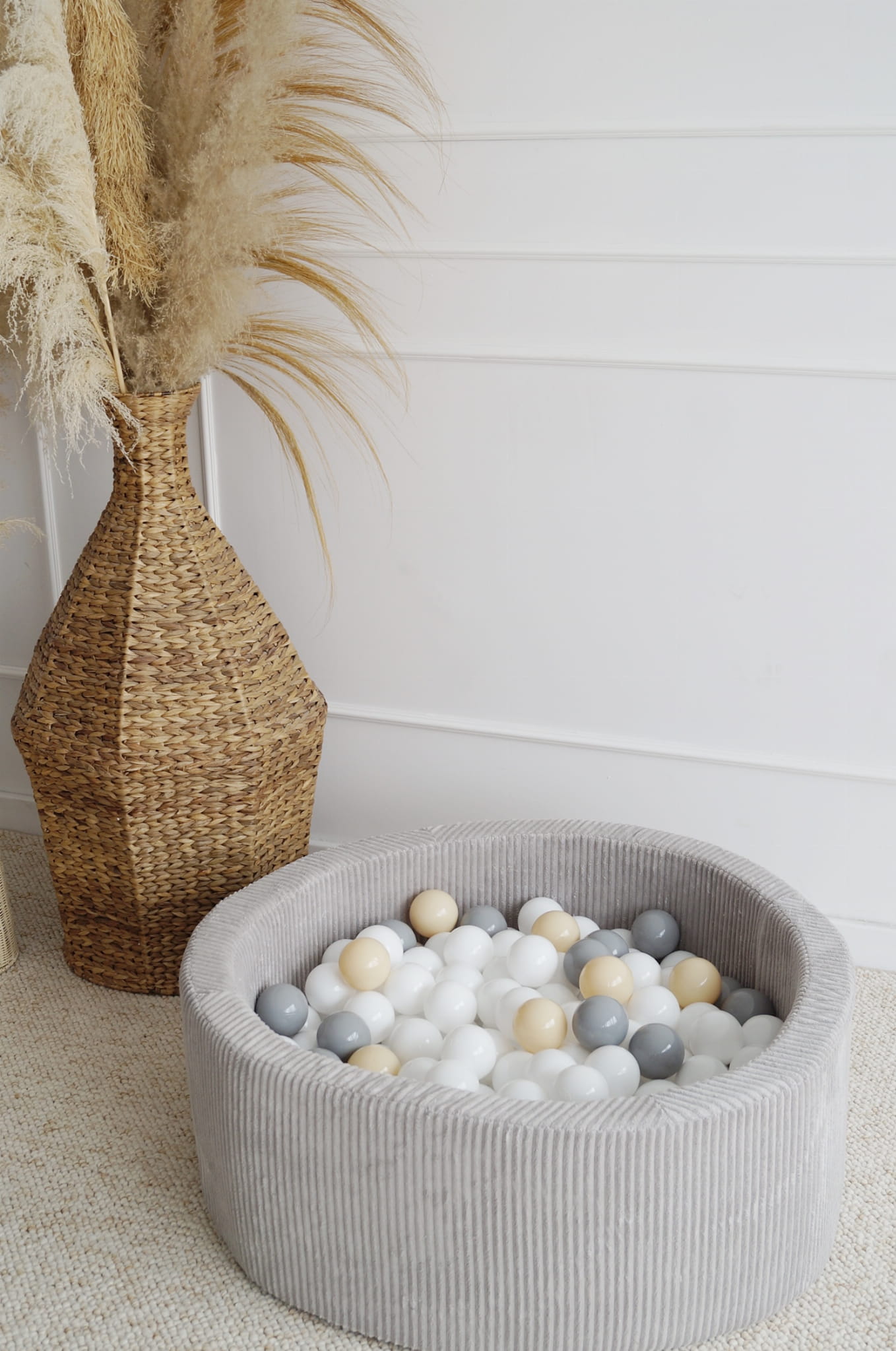 MIM Velvet menčestrový bazén s loptičkami, farba sivá