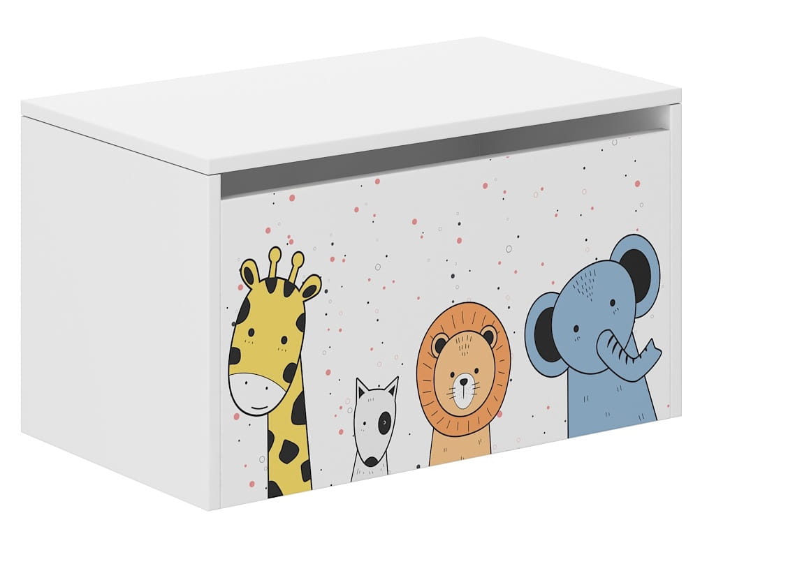 Drevený box na hračky, MINI ZOO