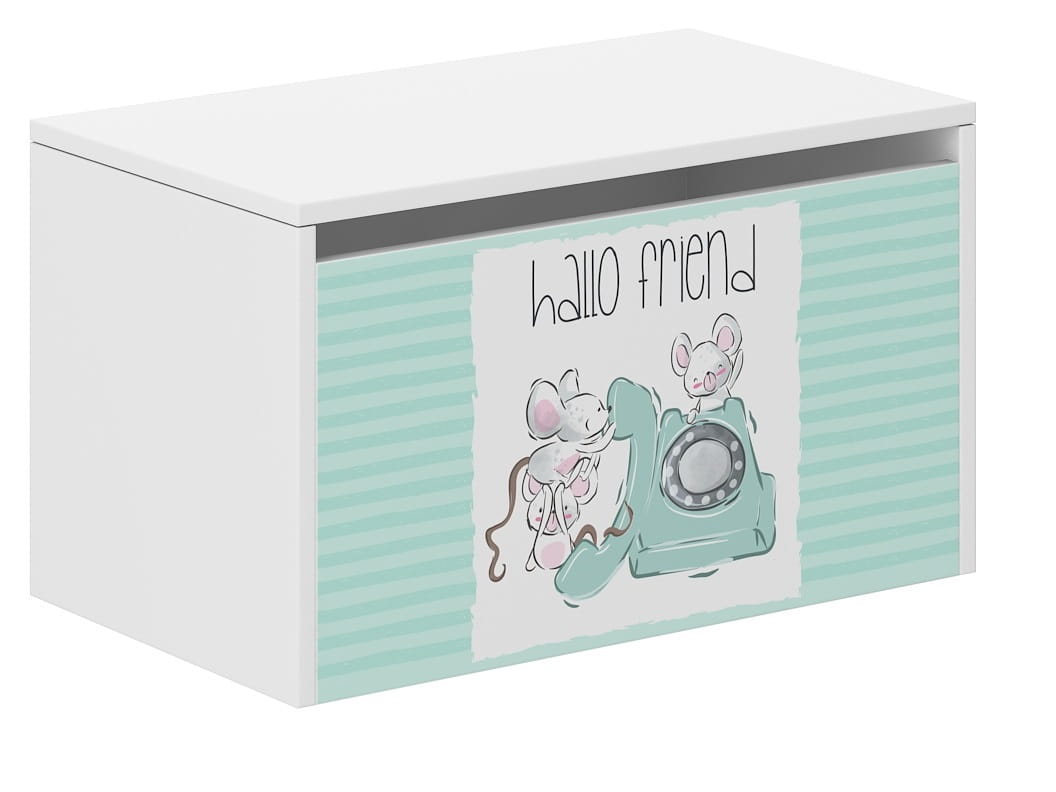 Drevený box na hračky, TELEPHONE