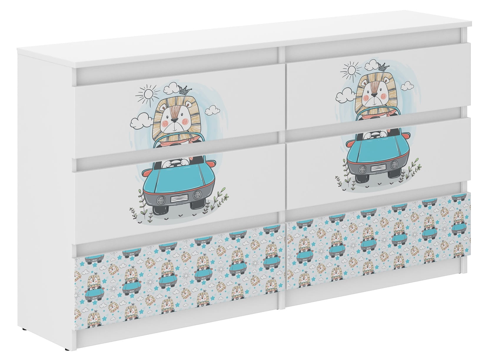 Detská komoda so 6 zásuvkami, LION