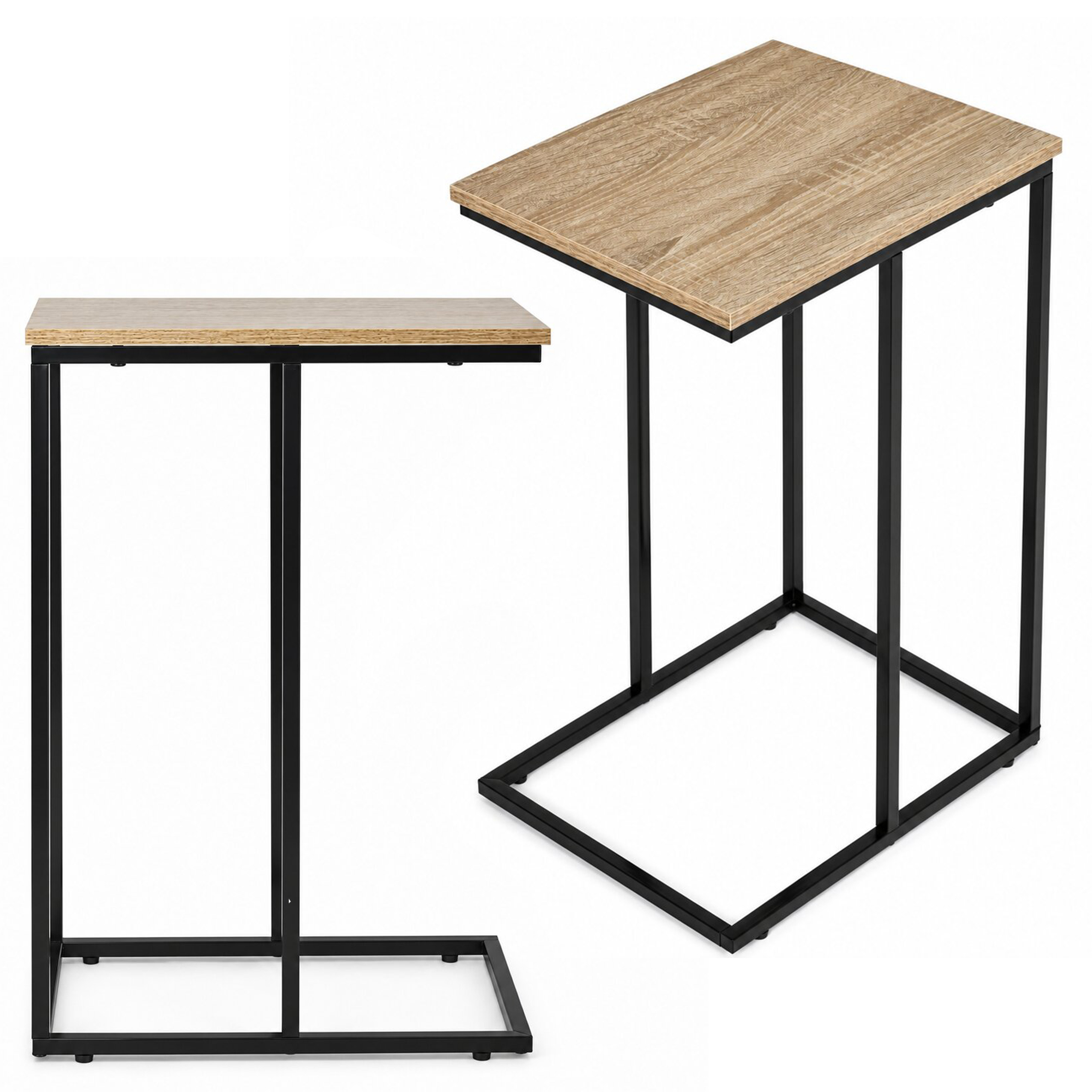 Príručný stolík na notebook, kovový rám, loft ModernHome