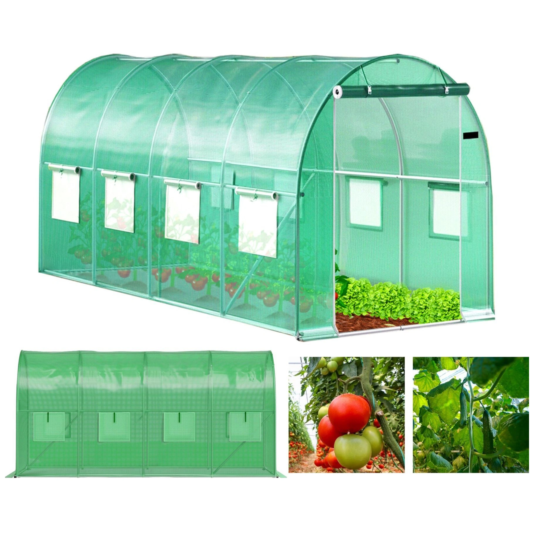 Záhradný UV fóliovník 4 x 2 x 2 m, 8 m², kovový rám, 2 vchody