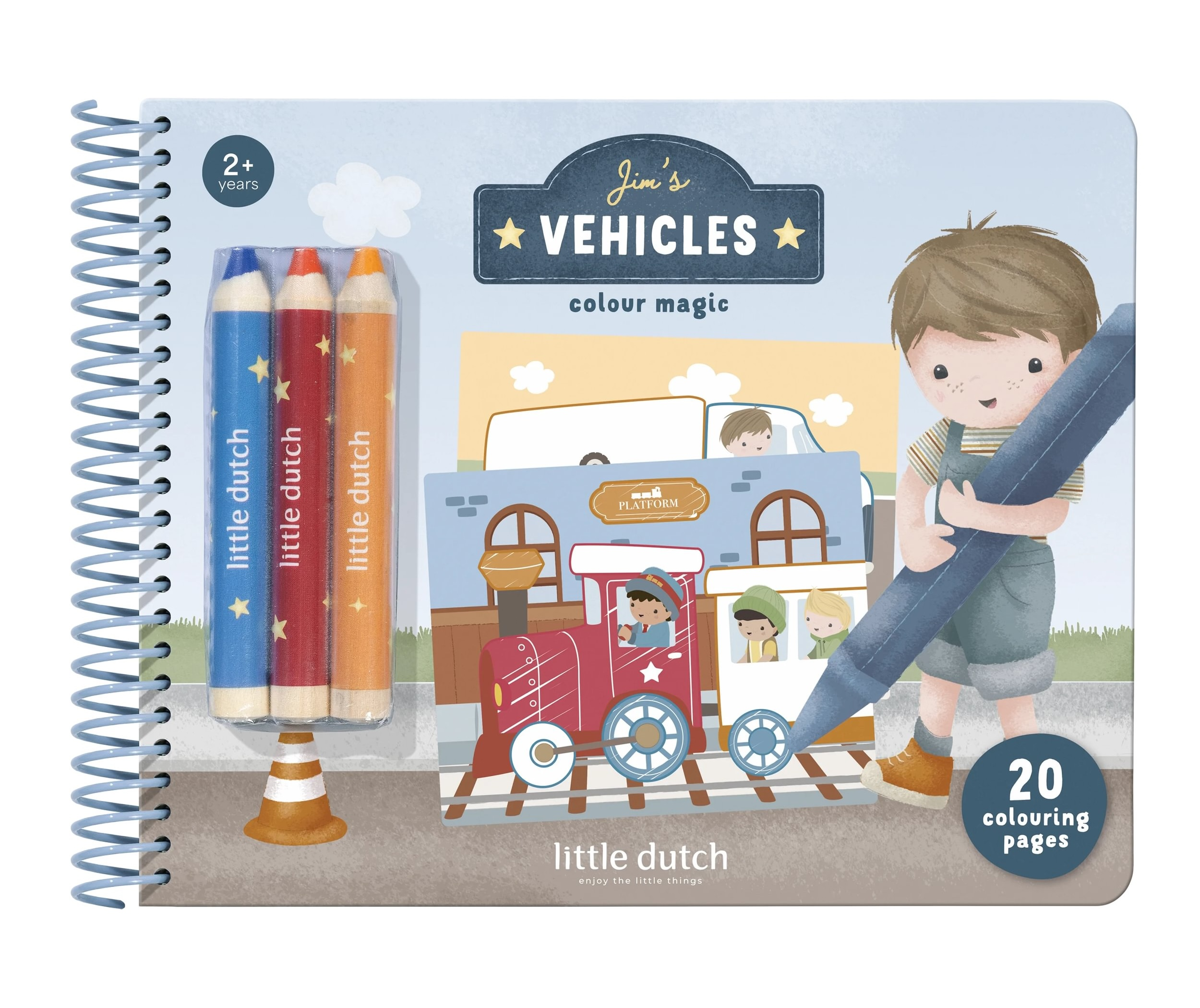 Omaľovánky s pastelkami Doprava Jim