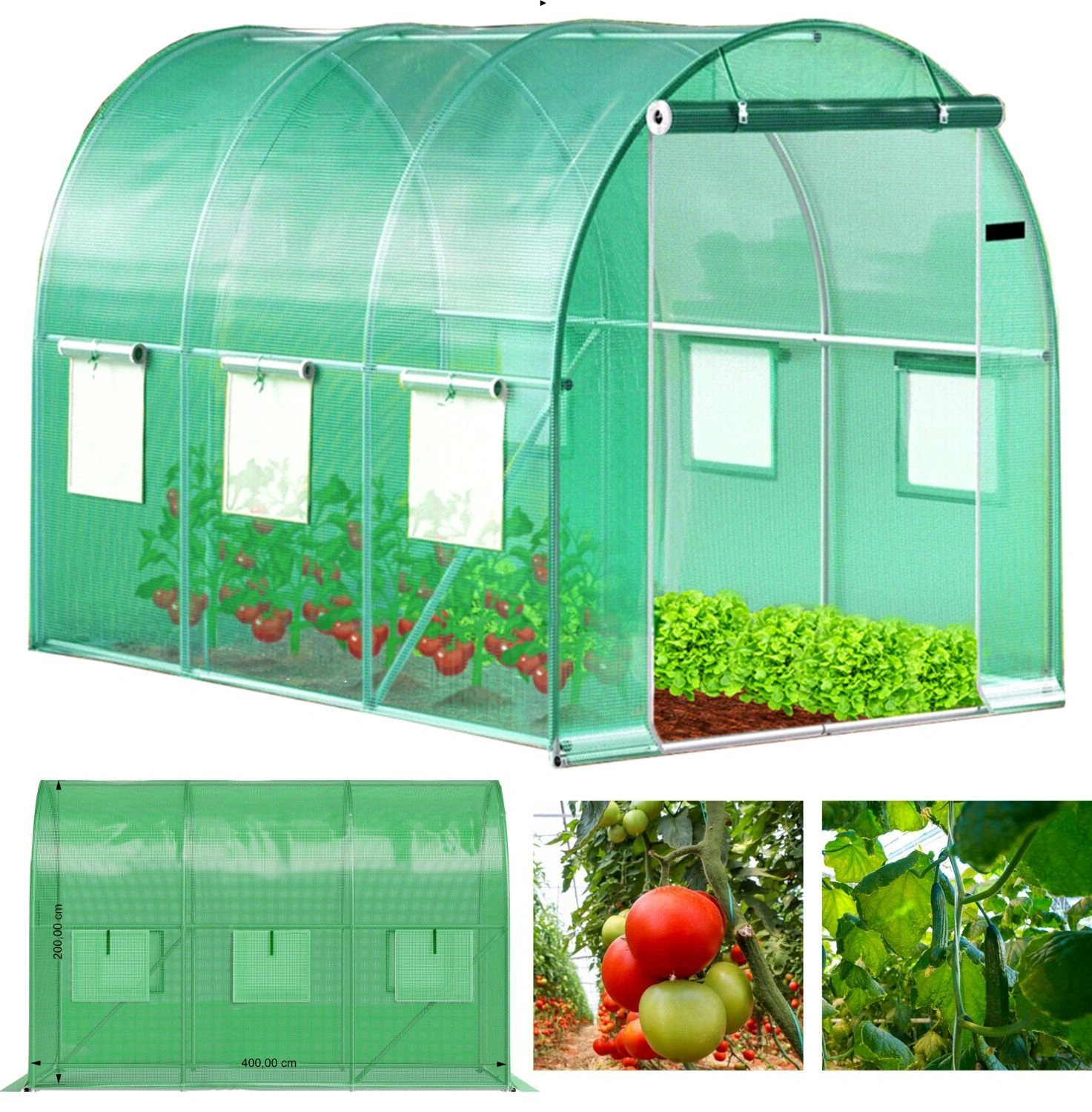 Záhradný UV fóliovník 4 x 2,5 x 2 m, 10 m², kovový rám